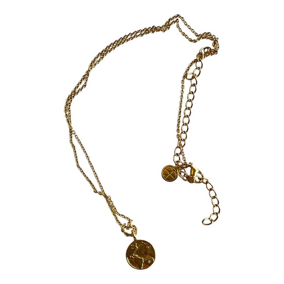 Minimalist Golden Globe World Necklace with Diamond Rhinestone - Picture 2 of 5